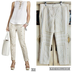 EUC BCBG MaxAzria Tarik Embroidered Ankle Pants | Sz Medium
